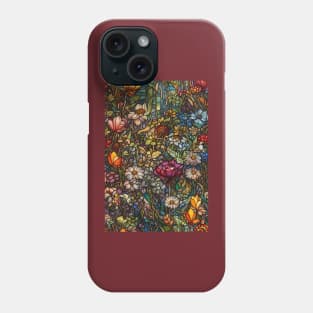 Stained Glass Colorful Wildflowers Phone Case