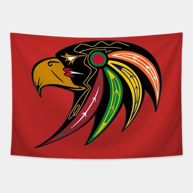 Blackhawks Alternate Accipiter Logo Tapestry by postpoptart