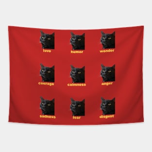 Nine Emotions Of My Cat Vector Cut Out Tapestry