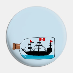 Kids Pirate Ship in a Bottle Drawing Pin