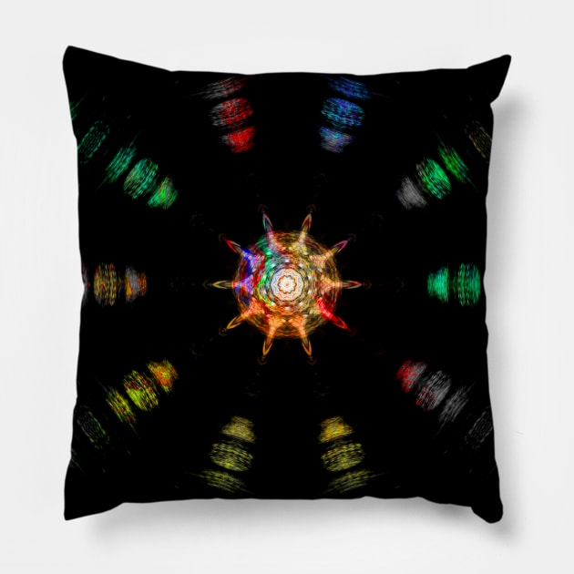 Neon Starburst Pillow by csturman