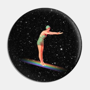 Lucky Strike - Surreal/Collage Art Pin