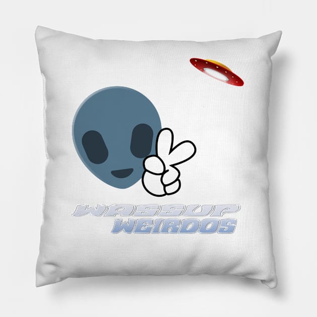 Wassup Weirdos Aliens UFO Face Mask Pillow by hclara23