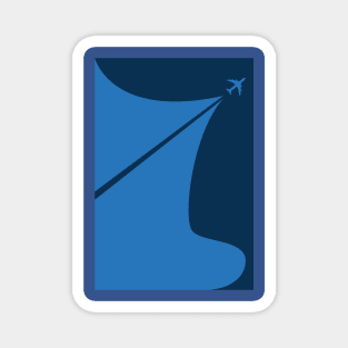 Blue Aviation Aicraft Minimalistic Design Magnet