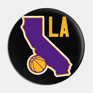 Los Angeles Basketball State Outline Pin