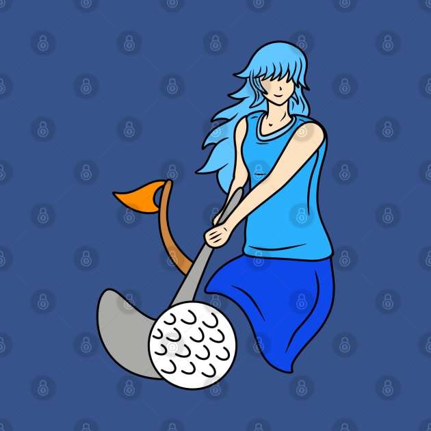 Golf player woman by Andrew Hau