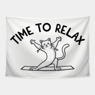 Yoga Cat - Time To Relax Tapestry