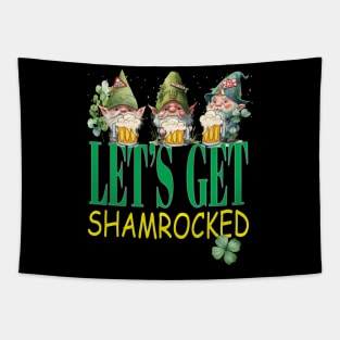 Lets Get Shamrocked Leprechauns Funny Clovers St Patrick's Day Tapestry