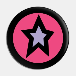 Lavender Star Pink Circle Graphic Pin