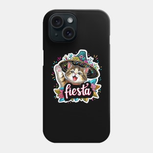 Happy mexican cat cinco de mayo fiesta Phone Case