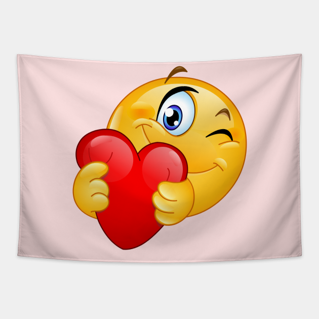 Emoji Emoticon Hugging Heart Emoji Tapestry TeePublic