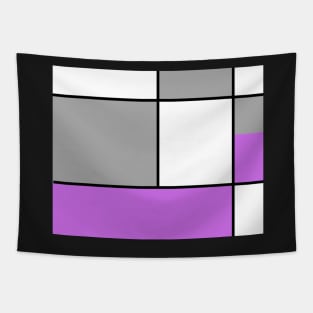 Squares and Rectangles  Purple , Grey, and White Tapestry