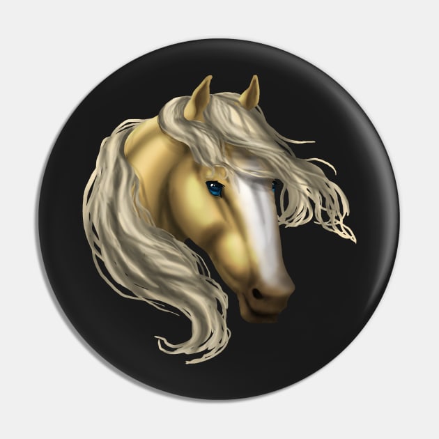 Horse Head - Palomino Blaze Pin by FalconArt