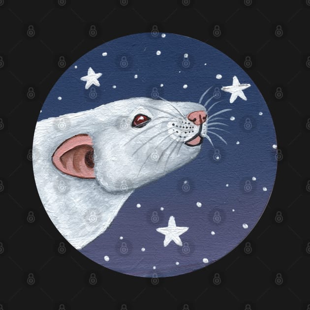 Albino Rat Stargazing by WolfySilver