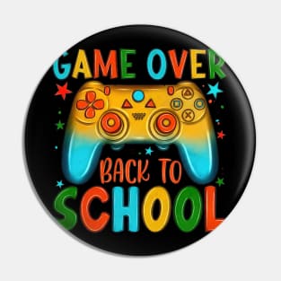 Game Over Back To School Funny Gamer Students Pin