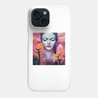 portrait of pretty young face in japan style Phone Case