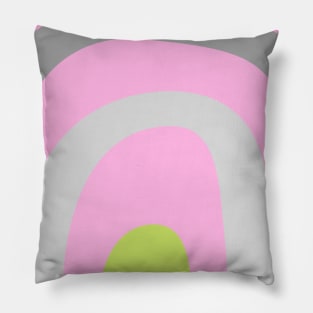 Boho gray and green rainbow pattern Pillow