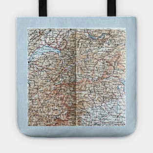 Where France, Italy and Switzerland Meet, 1800s map Tote