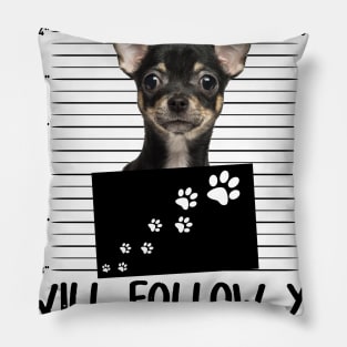 Personal Stalker Funny Chihuahua T shirt Pillow