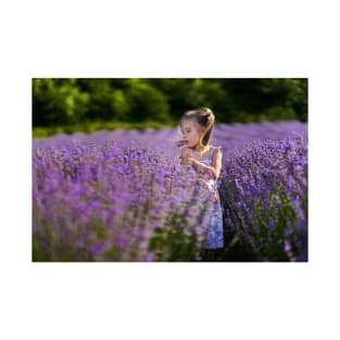 Beautiful little girl in a lavender field T-Shirt