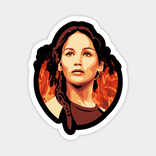 The Girl On Fire Magnet by TomTrager