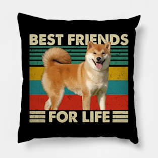 Cute and Curled Shiba Best Friends For Life Tee Delight Pillow