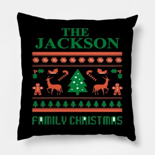 Family Christmas - Groovy Christmas JACKSON family, Family Christmas T-shirt, Pjama T-shirt Pillow