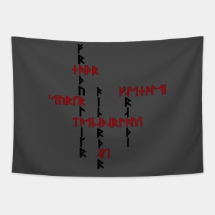 Interlocking Nordic Rune Design Tapestry