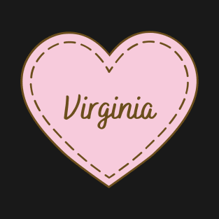 I Love Virginia Simple Heart Design T-Shirt