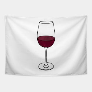 Wine Glass Watercolor Tapestry