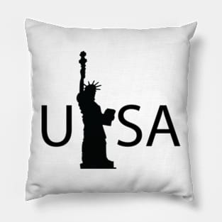 USA with Statue of Liberty and Freedom Pillow