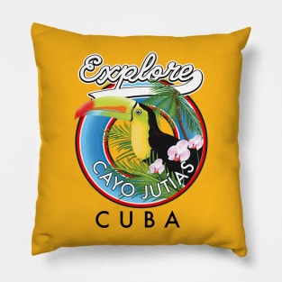 Cuba Cayo Jutías travel logo Pillow