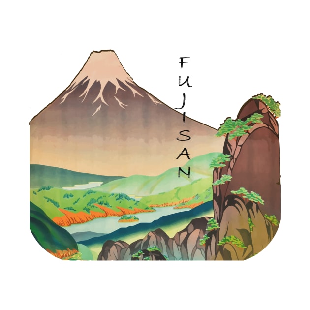 Lispe Fuji san minimal travel poster style by Lispe