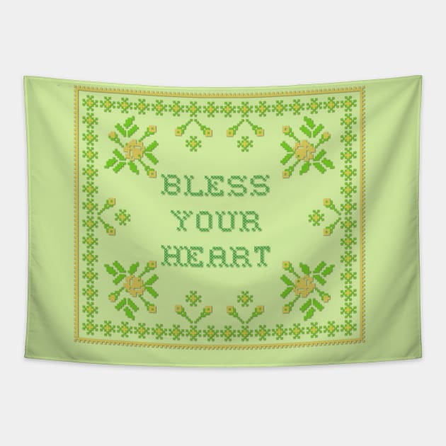 Bless Your Heart Cross Stitch Tapestry by yaywow