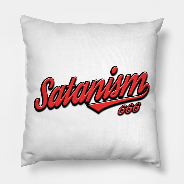 Satanism 666 Retro Team Logo Pillow by pa2rok