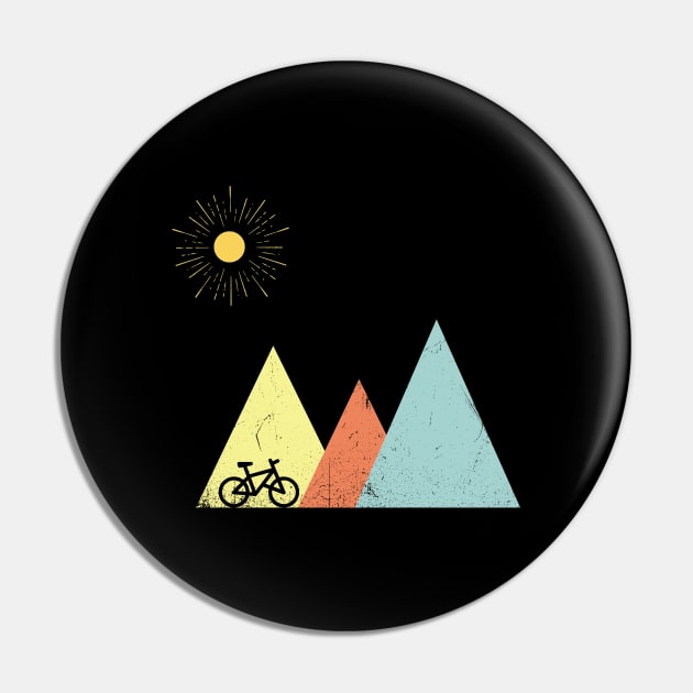 Mountain Biking - Mountain Biking Retro Pin by Kudostees