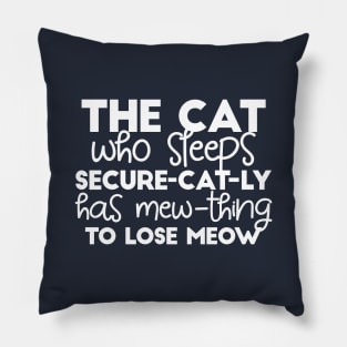 funny sleeping cat quotes II Pillow