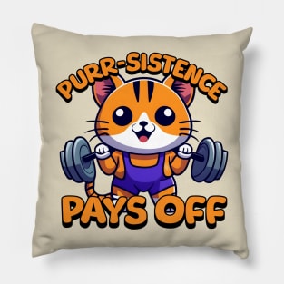 Purr-sistence Pays Off! Cat Weightlifting Pillow