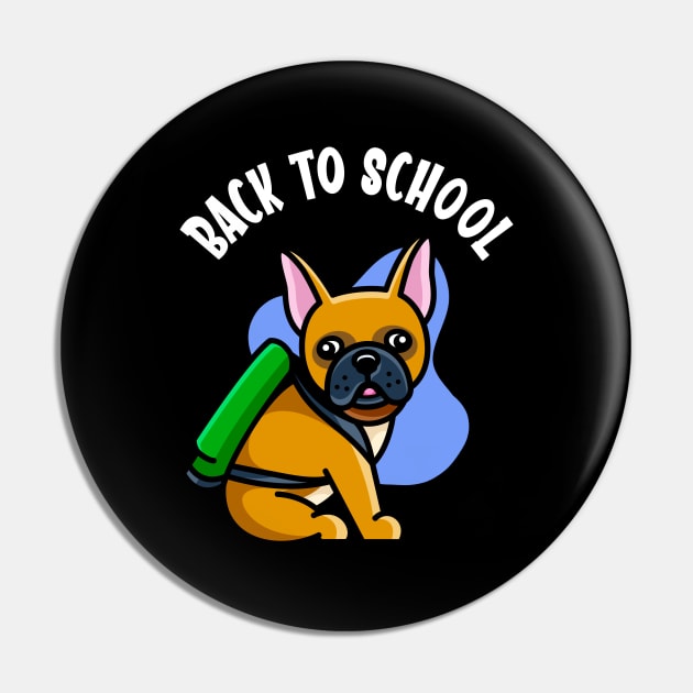 Back To School Cute Bulldog Kids School Pin by Foxxy Merch