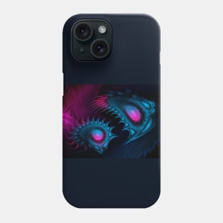 Deep-Sea Bioluminescence. Fractal Abstract Fantasy. Phone Case