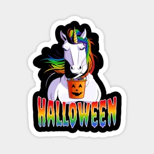 Unicorn Happy Halloween Magnet