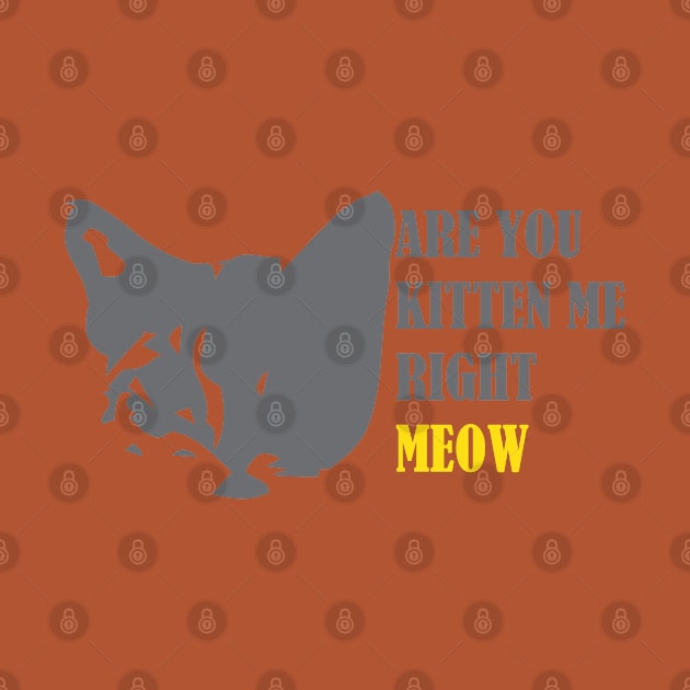 Are You Kitten Me Right Meow by Mathew Graphic