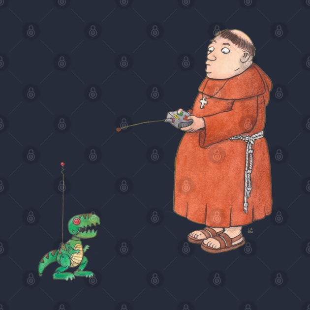 Monk with Remote-Controlled Toy Robot Dinosaur by LAB Ideas