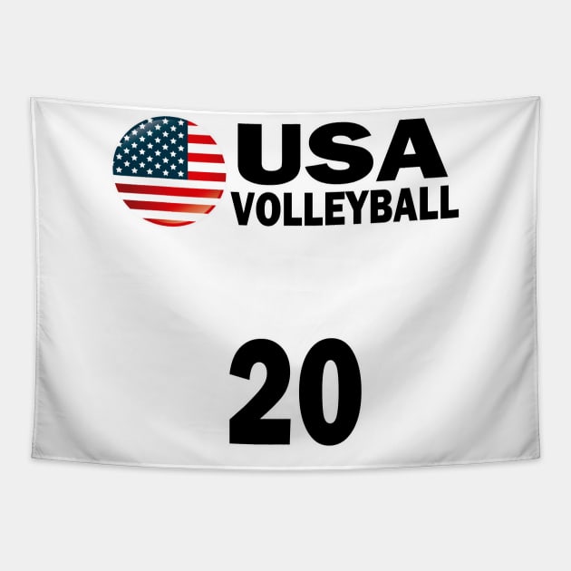 USA Volleyball #20 T-shirt Design Tapestry by werdanepo