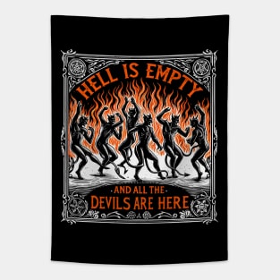 Shakespeare Quote - Vintage Theatre - Devil Woodcut Tapestry