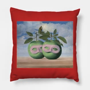 Rene Magritte Two Apple Green Pillow