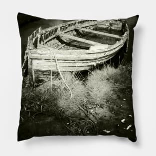 Old Rowing Boat at Brancaster , Norfolk, UK Pillow