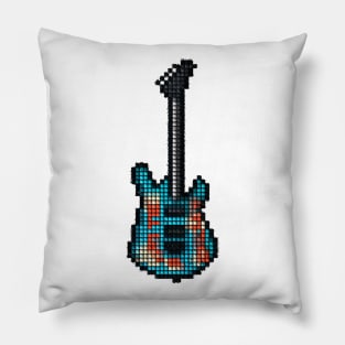 Tiled Pixel Armed and Homeless Guitar Upright Pillow