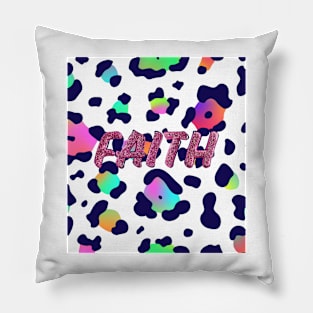 Faith Graphic Tee-Colorful Cheetah Print Pillow