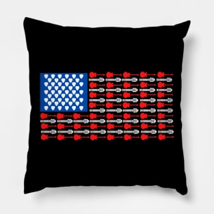 American Flag Guitar Pillow